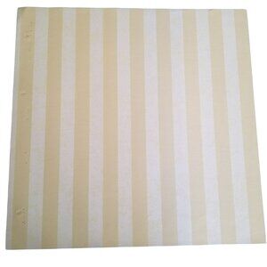 Vintage Wallpaper Sample Sheet Yellow White Stripes Lines Craft Supply Dollhouse